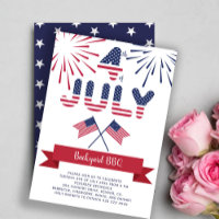 4 juillet feux d'artifice stars et rayures barbecu