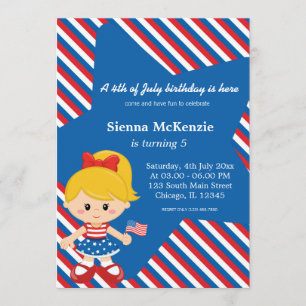 Invitation 4 juillet fille