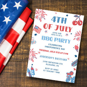 Invitation 4 juillet Fireworks BBQ