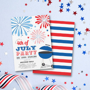 Invitation 4 juillet Fireworks BBQ Party