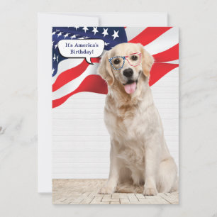 Invitation 4 juillet Golden Retriever
