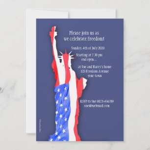 Invitation 4 juillet invitation, statue de la liberté