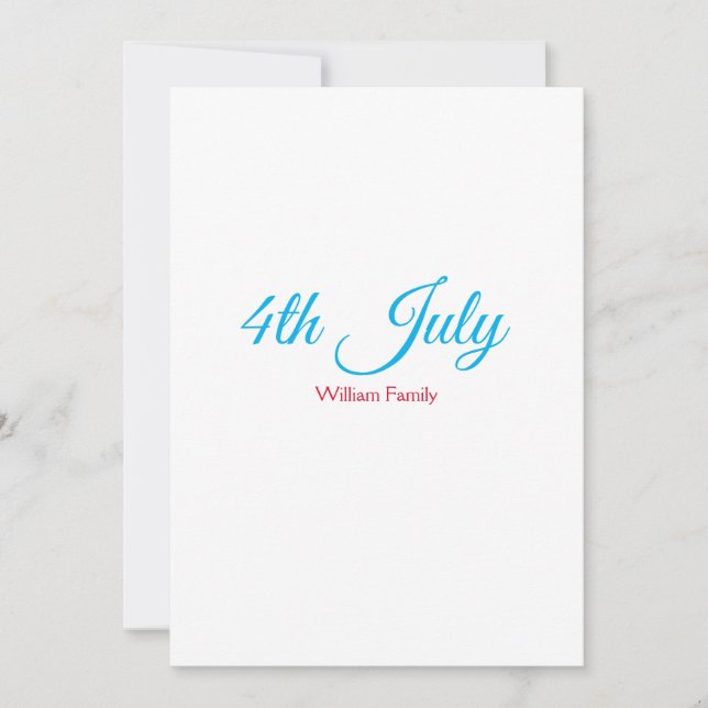 Invitation 4 juillet jour de l'indépendance ajoutez nom texte (Devant)