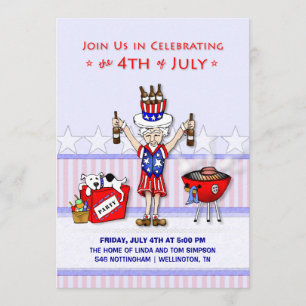 Invitation 4 juillet - Oncle Sam Party BBQ