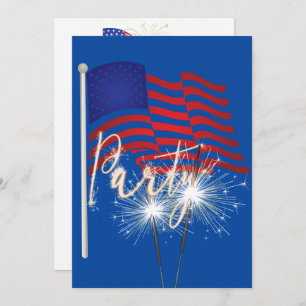Invitation 4 juillet parklers de fête sur le drapeau