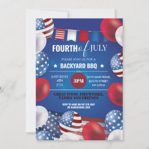Invitation 4 juillet Parti BBQ Amérique 4ème indépendance