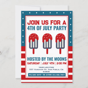 Invitation 4 juillet Patriotic Ice Cream