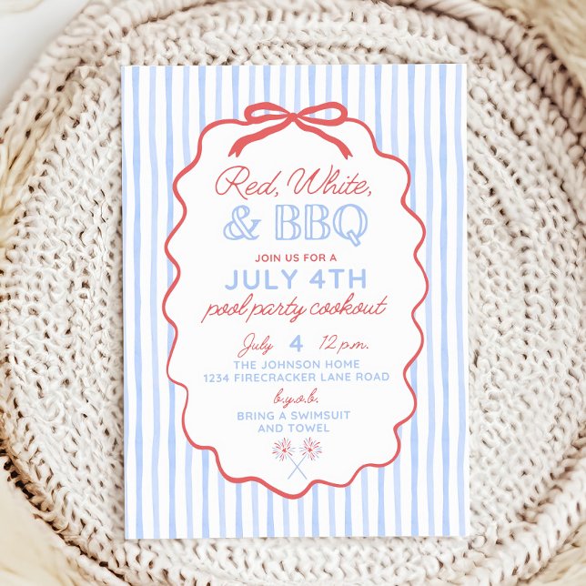 Invitation 4 juillet pour la fête de la piscine po (Créateur téléchargé)