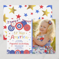 4 juillet quatrième d'invitation d'anniversaire de