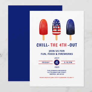 Invitation 4 juillet Rouge Rouge Blanc Et Bleu