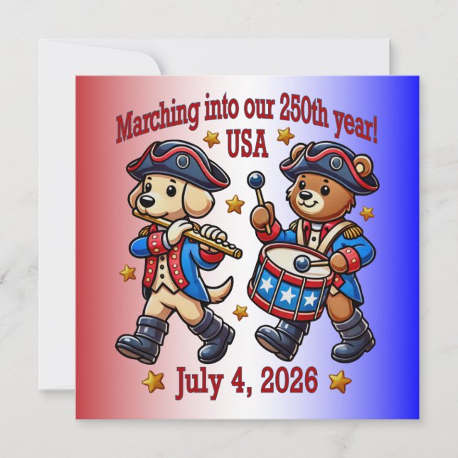 Invitation 4 juillet Semiquincentenaire du 250e anniversaire  (Devant)