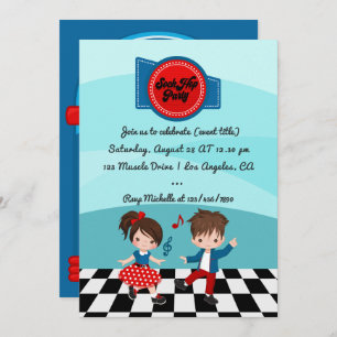 Invitation 4 juillet Sock Hop Party