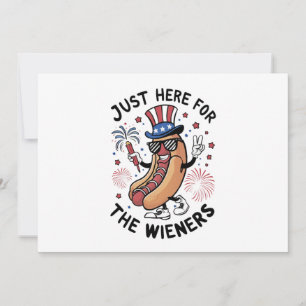 Invitation 4 juillet Wieners USA Drapeau américain Patriotiqu