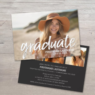 Invitation 4 Photo Fête tendance de la Graduation Moderne