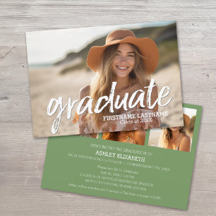 Invitation 4 Photo tendance - Green Graduation Party