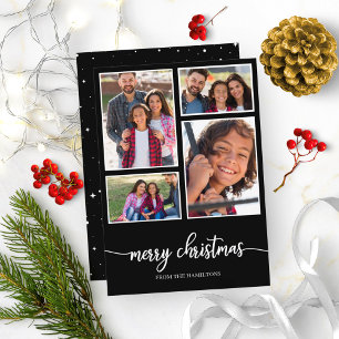 Invitation 4 Photos Montage Écriture Mignonne Joyeux Noël Noi