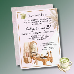 Invitation 4 Pilates & Matcha (tous âges) Événement d'anniver