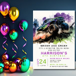 Invitation 4Anniversaire Monster Truck Smash Crash Kids<br><div class="desc">4th Birthday Monster Truck Smash Crash Kids Invitation Invitation Imprimable Instant Télécharger Digital Einvitation Evite présente un camion monstre aquarelle qui traverse la terre avec le texte "Smash and Crash it's a monster truck bash" dans l'écriture typographique moderne. Parfait pour les enfants fête de quatrième anniversaire. Envoyez par la poste...</div>