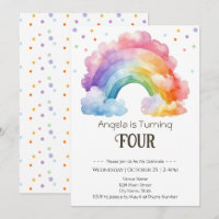 4e anniversaire aquarelle Rainbow Kids