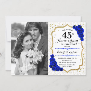 Invitation 4e anniversaire avec photo - Sapphire White Gold
