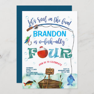 Invitation 4e anniversaire O-fish-ally Petit pêcheur pêche