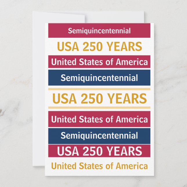 Invitation 4th of July 2026 USA 250 Years Semiquincentennial  (Devant)