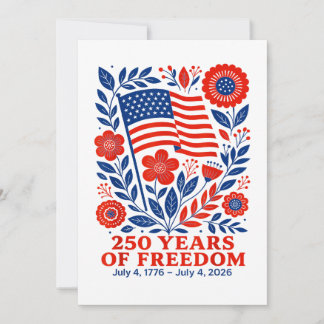 Invitation 4th of July Patriotic 250th Anniversary 250 Years 