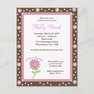 Invitation 4x5 Un bébé est en floraison Baby shower de margue