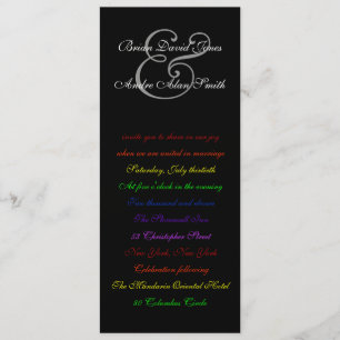 Invitation 4x9 Gay Mariage Rainbow Pride Metallic Paper