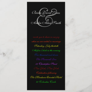Invitation 4x9 Gay Mariage Rainbow Pride Metallic Paper