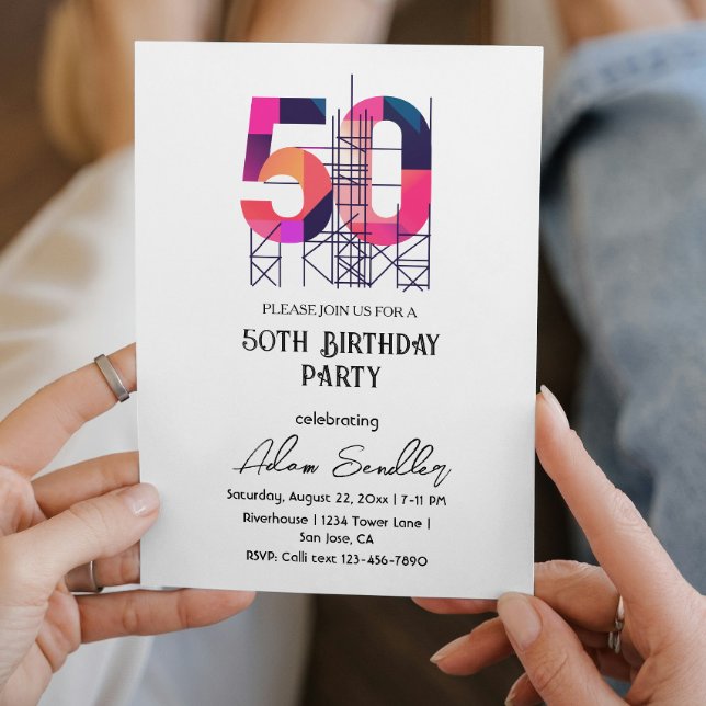 Invitation 50 anniversaire à la fête (Créateur téléchargé)