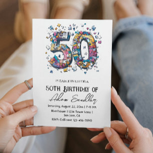 Invitation 50 anniversaire fête I puzzle illustration