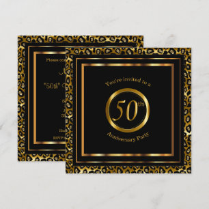 Invitation 50 ans d'Années d'Or avec Motif Léopard