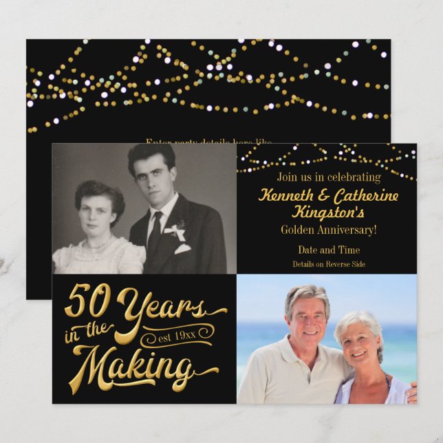 Invitation 50 ANS DE FABRICATION Images d'Anniversaire Alors  (Devant / Derrière)