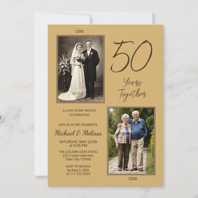 Invitation 50 Ans Ensemble Photo 50e Anniversaire (Devant)