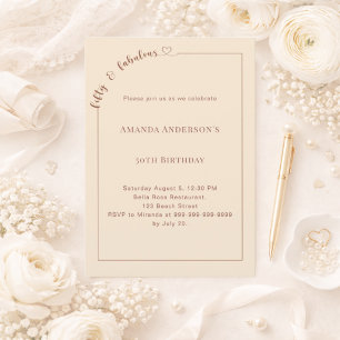 Invitation 50 ans et champagne doré d'anniversaire fabuleux