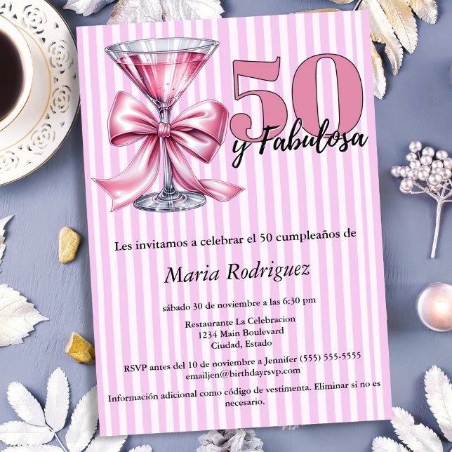 Invitation 50 ans et Fabuleuse Pink Martini Joyeux 50e Annive (Créateur téléchargé)