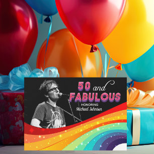 Invitation 50 ans et Fabuleux Arc-en-ciel Gay Pride Photo Ann