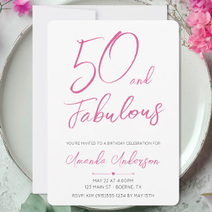 Invitation 50 ans et fabuleux Cinquantième anniversaire