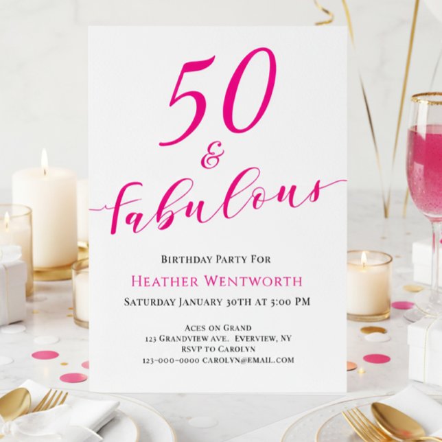 Invitation 50 ans et fabuleux Cinquantième anniversaire de na (Créateur téléchargé)