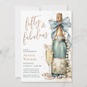 Invitation 50 ans et Fabuleux écriture dorée pour une fête d'