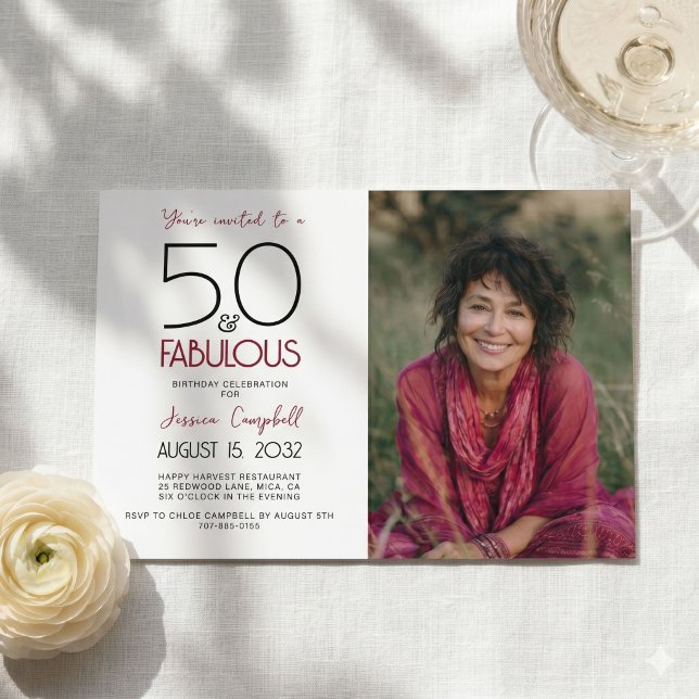 Invitation 50 ans et Fabuleux Fête d'anniversaire 50 ans (Créateur téléchargé)