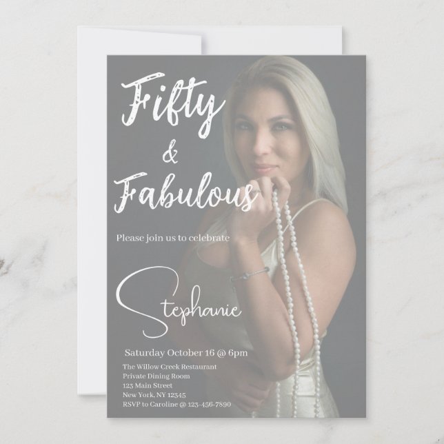Invitation 50 ans et Fabuleux | Fête d'anniversaire de 50 ans (Devant)