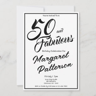 Invitation 50 ans et Fabuleux Fête d'anniversaire de 50 ans