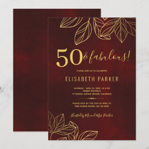 Invitation 50 ans et fabuleux fête d'anniversaire élégante en