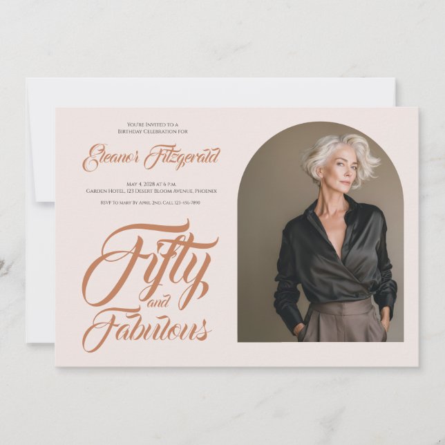 Invitation 50 ans et Fabuleux Fête d'anniversaire en terre cu (Devant)