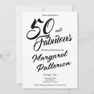 Invitation 50 ans et Fabuleux Fête d'anniversaire pour 50 a