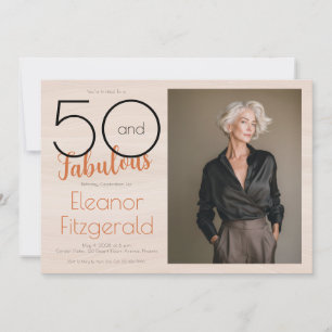 Invitation 50 ans et Fabuleux Fête d'anniversaire Terracotta