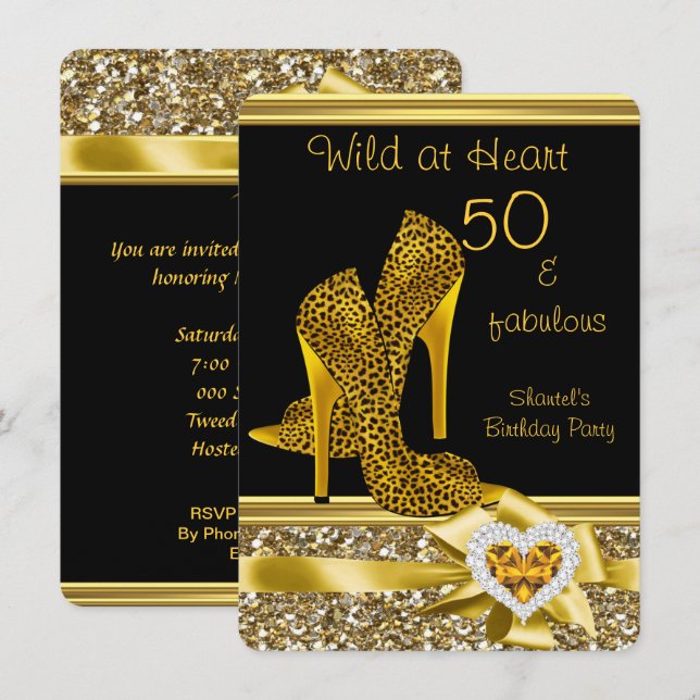 Invitation 50 ans et fabuleux Leopard Wild at Heart Escarpins (Devant / Derrière)