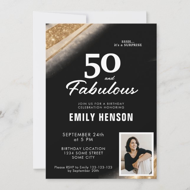 Invitation 50 ans et Fabuleux Or Noir 50e Anniversaire (Devant)